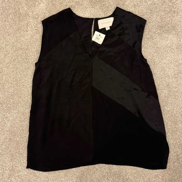 NWT Brochu Walker 100% Silk Karine Chevron Tank Shell Blouse size Large - Picture 1 of 8